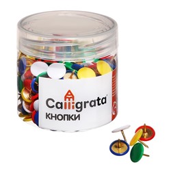 Кнопки канцелярские 12 мм, 300 штук, цветные, в пластиковой тубе