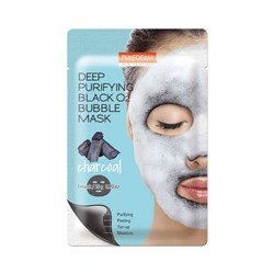 Кислородная маска для лица Deep Purifying Black O2 Bubble Charcoal, Purederm 20 г