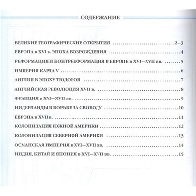 История нового времени. Конец XV - XVII вв. 7 класс. Контурные карты. Линейная структура курса. 2019 год