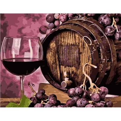 Картина по номерам 40х50 - Бочонок вина