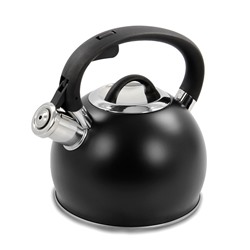 Чайник MARTA MT-3089 2,0л со свистком металл Черный матовый (12) оптом