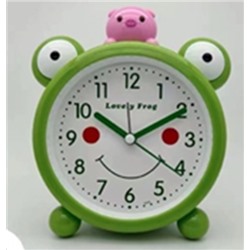 Часы-будильник «Lovely frog with piglet», green (14,5х12,5 см)