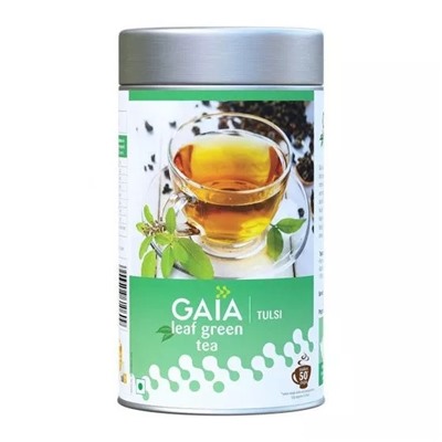 Зеленый чай с Тулси (100 г), Leaf Green Tea Tulsi, произв. Gaia