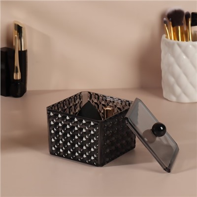 Органайзер для хранения «Black Secret», с крышкой, 9,5 × 9,5 × 7 см, цвет чёрный