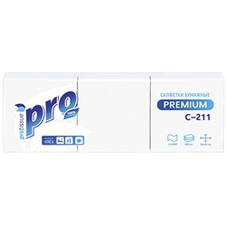 Салфетки бумажные PROtissue Premium однослойные 24 х 24 см., 1 сл., 500 шт.