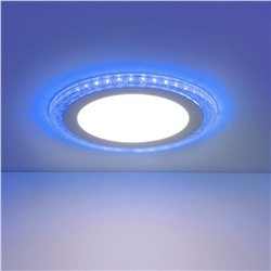 Встраиваемый потолочный светодиодный светильник DLR024 12+6W 4200K Blue