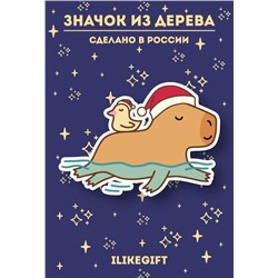 Значок ECO из дерева "Cappy new year! Swimming"