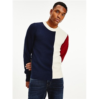 Colorblock Crewneck Sweater