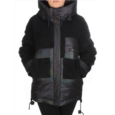 M - 2183 BLACK Куртка зимняя женская MEAJIATEER (200 гр. био-пух) размер S - 42 российский