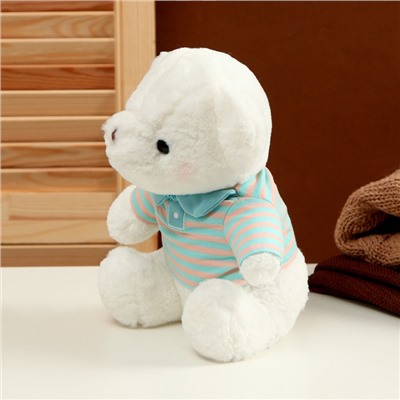 Мягкая игрушка «Белый медведь» в голубой кофте, 26 см