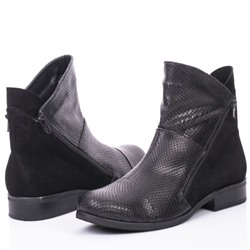 Женские кожаные ботинки Tacchi Grande TG3147 Черный Рептилия+Замш: Под заказ