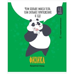 Тетрадь предметная 48л. ArtSpace "Clever Panda" - Физика, выборочный УФ-лак