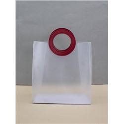 Пакет подарочный (S)"Round handle", red (22*21*10)