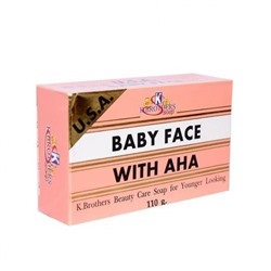 Мыло Baby Face With AHA, 50 гр.K.Brothers, Омолаживающее мыло с АНА кислотами от K.BROTHERS, Baby Face Soap With AHA, 110 гр