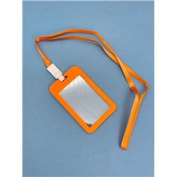 Держатель для карт с шнурком "Clear color", orange (11*7 см)