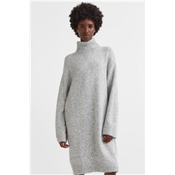 Knitted polo-neck dress