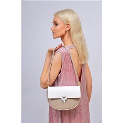 Женская сумка кросс-боди из искусственной кожи, цвет бежевый с белым