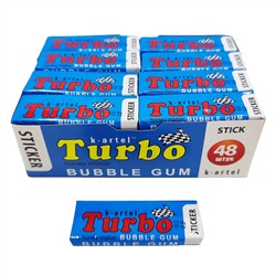 Жевательная резинка Turbo со вкусом дыни с наклейкой внутри 14гр (48шт в блоке)