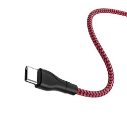 USB кабель для USB Type-C 1.0м BOROFONE BX39 (черный/красный) 3.0A