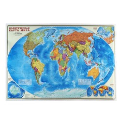 Карта настенная "Мир Политический", ГеоДом, 101х69 см, 1:27,5 млн, ламинированная