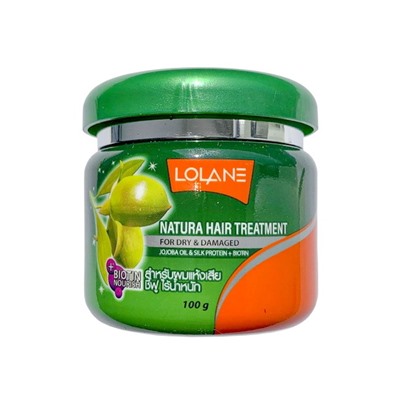 Маска для волос с маслом жожоба и протеинами шелка Lolane Natura Treatment for Dry & Damaged Hair + Jojoba Oil & Silk Protein, 100 мл
