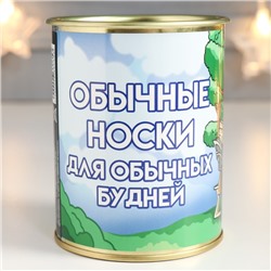 Носки в банке "Обычные носки для обычных будней" (мужские, чёрные)