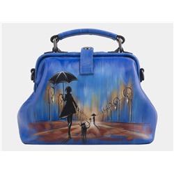 Кожаная сумка с росписью из натуральной кожи «W0013 Electric Вечер в париже»