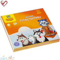 Пластилин 12 цв. 180 г со стеком "Енот на Аляске" Мульти-Пульти ДП_10235, ДП_10235