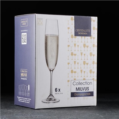 Набор бокалов для шампанского Milvus, 250 мл, 6 шт