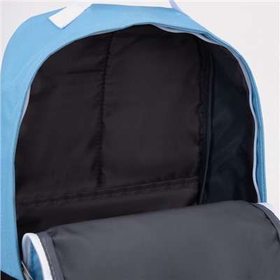 Рюкзак молодёжный из текстиля на молнии, 1 карман, цвет чёрный/голубой