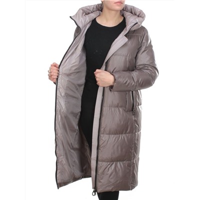2239 BROWN Пальто женское зимнее AKIDSEFRS (200 гр. холлофайбера) размер 58