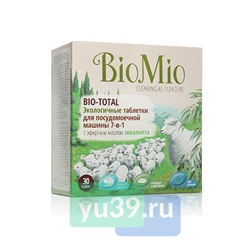 BioMio BIO-TOTAL Таблетки для посудомоечной машины с маслом Эвкалипта и экстрактом хлопка, 30 шт.
