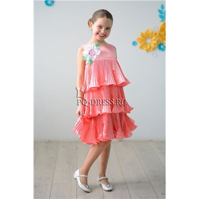 Платье "Водопад", цвет персик