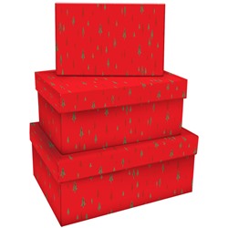 Набор прямоугольных коробок 3в1 MESHU Christmas trees 19*12*7,5-15*10*5см MS_46610/Россия