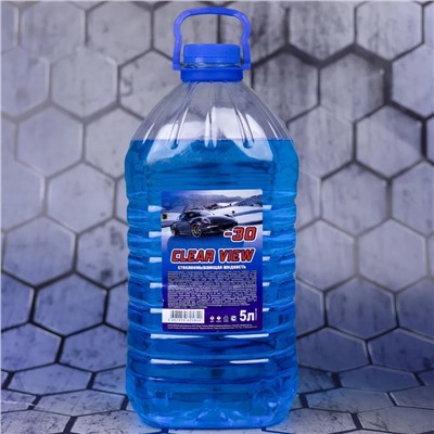Стеклоомывающая жидкость для автомобиля -30 (кристаллизация -18) CLEAR VIEW 5 л, зимняя / Омывающая жидкость для стекол, фар и зеркал / Незамерзайка для машины / Омывайка для авто, clearB