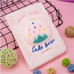 Блокнот плюшевый "Cake bear", pink, 22 х 15 см, плотность 80 гр.