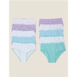 10pk Pure Cotton Knickers (2-16 Yrs)
