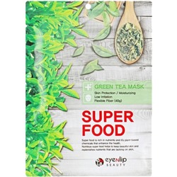 Маска на тканевой основе SUPER FOOD GREEN TEA MASK, EYENLIP, 23 мл