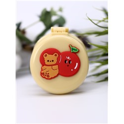 Расческа раскладная с зеркалом  "Cherry bear folding", beige