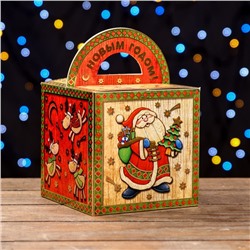 Подарочная коробка  "Дед Мороз", 14 х 14 х 14 см