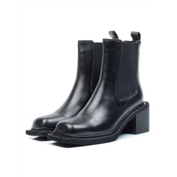 E21W-1A BLACK Ботинки зимние женские (натуральная кожа, натуральный мех) размер 37