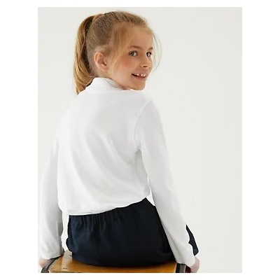 School Girls' Pure Cotton Polo Shirt (2-18 Yrs)
