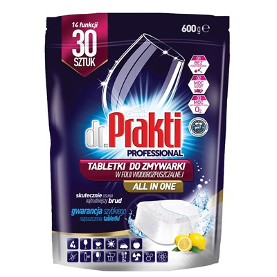Таблетки для посудомоечных машин Dr.Prakti PROFESSIONAL All in1 (30 шт х 20г) 600г, 778463