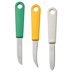 UPPFYLLD Набор ножей для очистки овощей, 3 шт., разные цвета.
