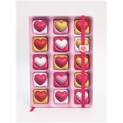 Блокнот (А5) "3D Heart square", pink (14.5*21)