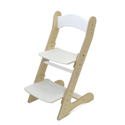 Растущий стул для детей "Компаньон", с покрытием прозрачным маслом и белым акрилом