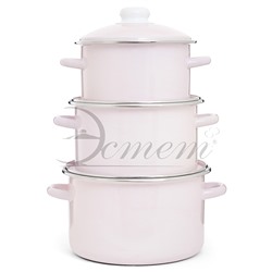 Набор посуды "Розовый" цилиндрический 2.0 л 3.0 л 4.0 л 6 пр