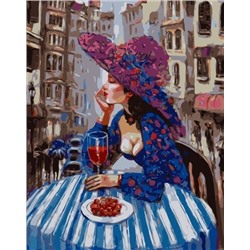Картина по номерам 40х50 - Девушка и вино