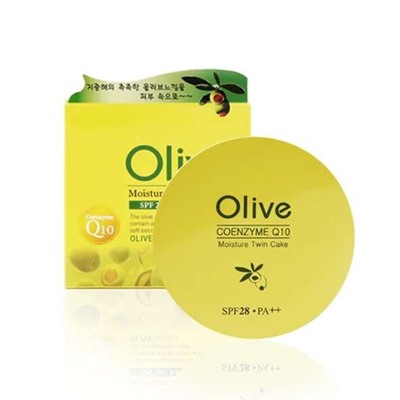 Пудра для лица с коэнзим Q10 и оливой со сменным блоком  Coenzyme Q10 Olive Moisture Twoway Cake #13, Enough, 20 г