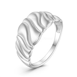 Кольцо из серебра родированное - Волны К-4528-Р